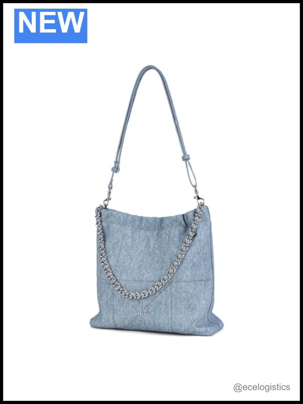 Genuine Leather Chain Hobo Bag Crossbody Satchel Adjustable Strap